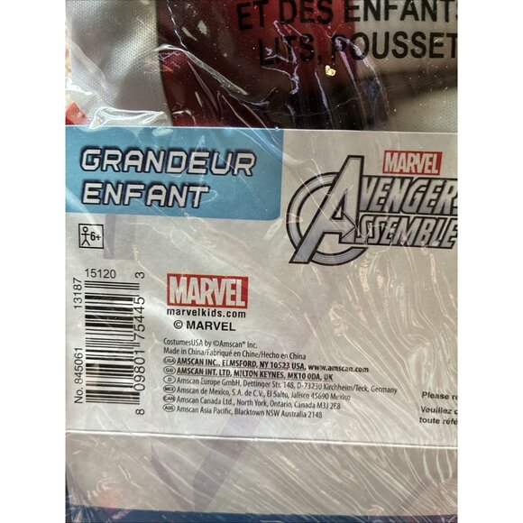 Marvel Avengers Captain America Muscle Shirt Boys One Size 6+ Superhero Top - Picture 7 of 7